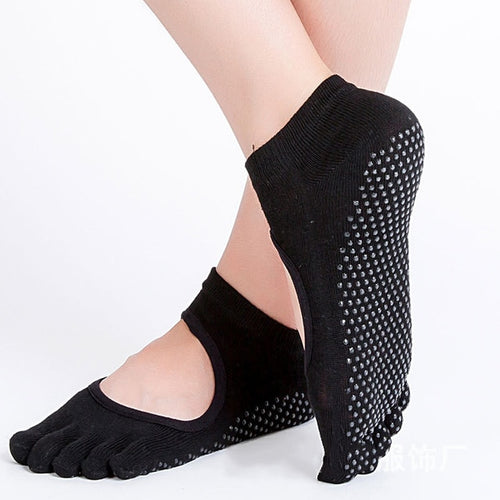 Women Yoga Socks Anti-slip Five Fingers Cotton Socks