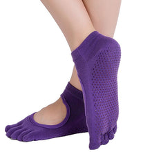 Load image into Gallery viewer, Women Yoga Socks Anti-slip Five Fingers Cotton Socks