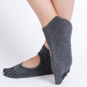 Women Yoga Socks Anti-slip Five Fingers Cotton Socks