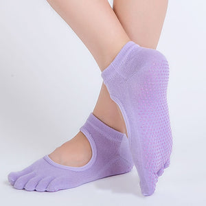 Women Yoga Socks Anti-slip Five Fingers Cotton Socks